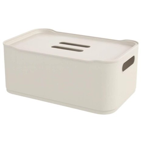 Kit 8 Caixas Organizadoras Tam P Bege Coza 1,75l Empilhaveis 18x15cm Banheiro Lavanderia