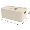 Ver imagem 3 de Kit 8 Caixas Organizadoras Tam P Bege Coza 1,75l Empilhaveis 18x15cm Banheiro Lavanderia