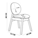 Ver imagem 3 de Cadeira para Sala de Jantar Cozinha Estofada Rattan Ibis L02 Couríssimo Whisky - Lyam Decor
