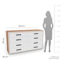 Ver imagem 4 de Cômoda Valência com 8 Gavetas 150x84cm Freijó/Branco 240829