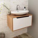 Ver imagem 3 de Balcão Gabinete 60cm com 1 Porta Bn3646 Amêndoa/branco - Tecno