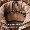 Ver imagem 3 de Kit 50 Cabide Reforçado 12mm Resistente Não Marca Roupas - Preto