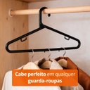 Ver imagem 4 de Kit 50 Cabide Reforçado 12mm Resistente Não Marca Roupas - Preto