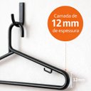 Ver imagem 5 de Kit 50 Cabide Reforçado 12mm Resistente Não Marca Roupas - Preto