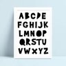 placa poster infantil alfabeto abc p&b - 1
