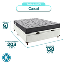 Ver imagem 3 de Cama + Bau Branco e Colchão D33 Casal - Iso100 Ortobom