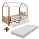 Ver imagem 2 de Bicama de solteiro Com 2 colchões casinha Elis Divaloto Branco e Mel