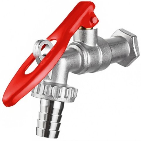 Torneira de Metal com Porta Cadeado para Jardim 1/2" + Bucha de Redução 3/4" para 1/2" + Fita Veda R