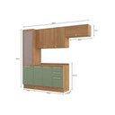 Ver imagem 3 de Kit de Cozinha Completa 5 Peças Botanic (2aéreo+1balcão+1paneleiro+1complemento) M659 Nogueira/