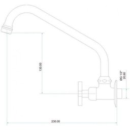 Torneira para Cozinha Meber Nya Parede, Cromado - 1165 C22 - 3