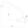 Torneira para Cozinha Meber Nya Parede, Cromado - 1165 C22 - 3