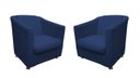 Ver imagem 1 de Kit 2 Poltronas Decorativa Biane Suede Azul Marinho Pés Cromado Mz Decor