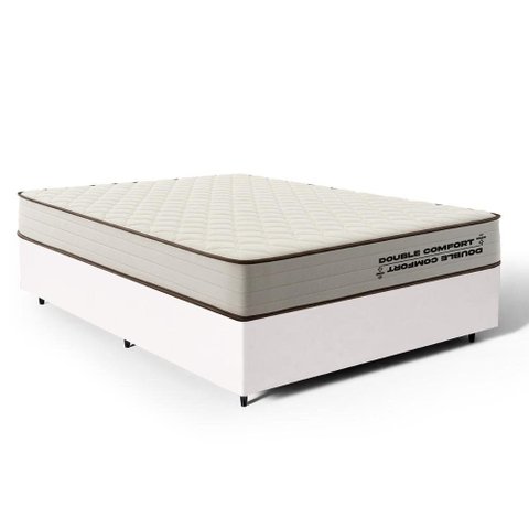 Cama Box Casal com Colchão de Espuma D45 Double Comfort 138x188x59cm