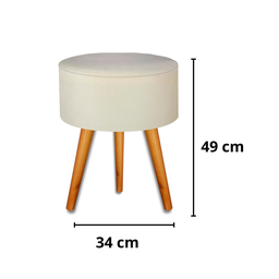 Puff Banqueta Redondo Ilítia Luxo Decorativo Retro Vintage - 4