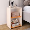 Mesa de Cabeceira Mesinha Estreita Prateleira Lateral Cama Box Retrô Decoração Quarto Off / - 3