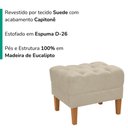 Ver imagem 5 de Puff Retro Capitone Pes Madeira Suede Bege Mpassos