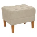 Ver imagem 1 de Puff Retro Capitone Pes Madeira Suede Bege Mpassos