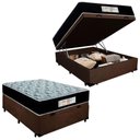 Ver imagem 1 de Cama Box Baú Casal Suede + Colchão Molas Ensacadas Sereneprime Sonnolux 138x188x69 Marrom