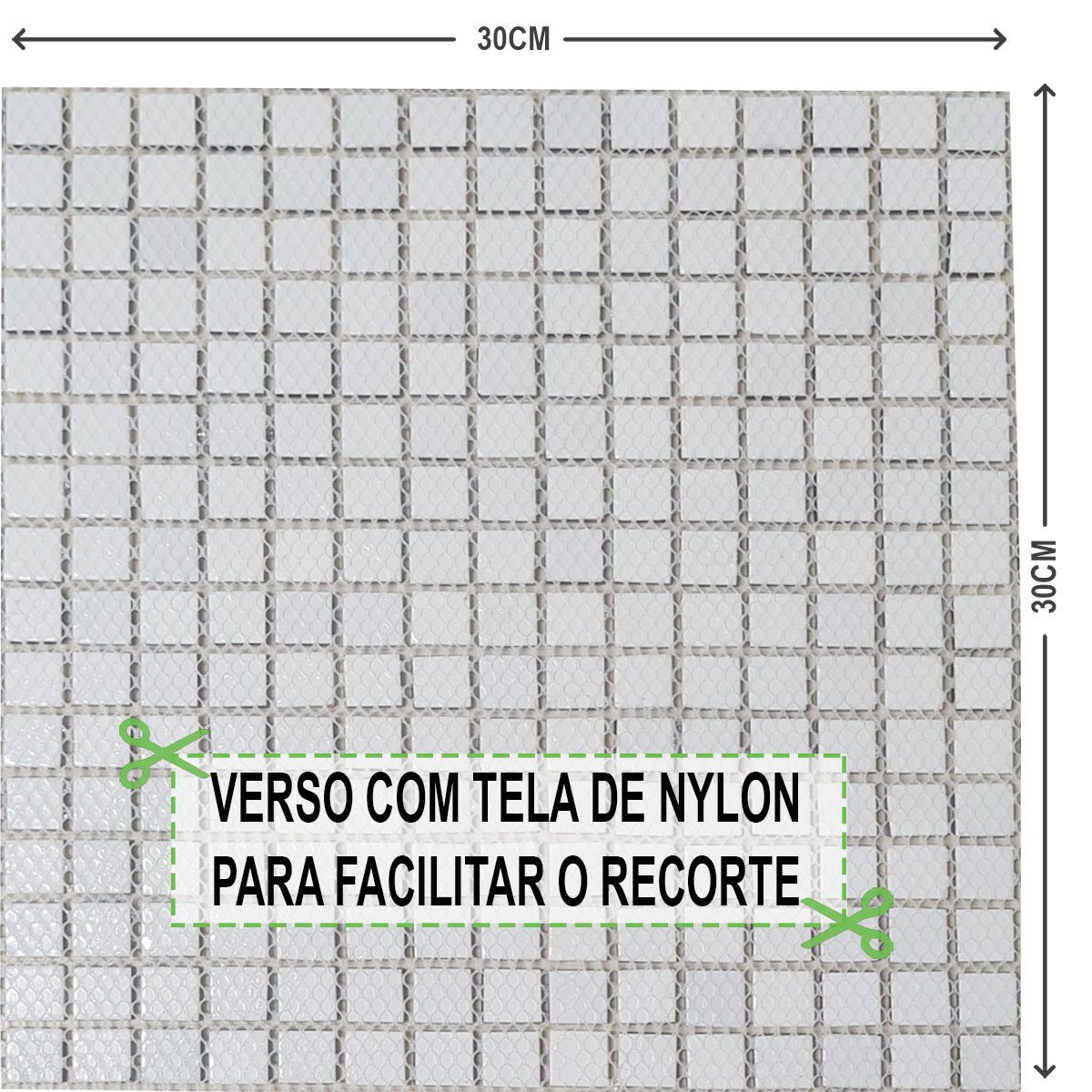 Pastilha de Vidro Pedras Preciosas Prata 30cm X 30cm La Bella - 7