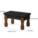 Ver imagem 2 de Puff, Recamier Captone Madri Pés de Madeira 0,70 Cor Preto - Comprar Moveis em Casa
