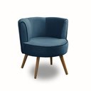 Ver imagem 2 de Poltrona Para Sala Decorativa Isa Suede Azul Adonai Estofados