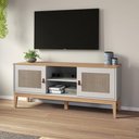 Ver imagem 2 de Rack Trama com 2 Portas para Tvs de até 60 Polegadas Mb 1003 Mel Off White Mdp Movelbento