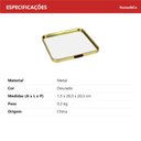 Ver imagem 5 de Bandeja Decorativa de Metal Dourado 1x20x20cm Servir Mesa Organizar Café