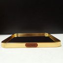Ver imagem 3 de Bandeja Decorativa de Metal Dourado 1x20x20cm Servir Mesa Organizar Café
