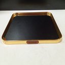Ver imagem 2 de Bandeja Decorativa de Metal Dourado 1x20x20cm Servir Mesa Organizar Café