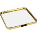 Ver imagem 1 de Bandeja Decorativa de Metal Dourado 1x20x20cm Servir Mesa Organizar Café