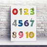 Placa MDF números e rostos coloridos - 1