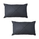 Ver imagem 1 de Kit 2 Capas para Almofada Drapeada em Veludo Retangular Cinza Chumbo