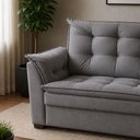 Ver imagem 4 de Sofá Alice 2 Lugares 140cm Cinza Suede Confortável Império Decor