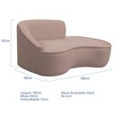 Ver imagem 4 de Kit Divã Recamier Orgânico Marrocos 180cm Lado Direito e 1 Poltronas Amore Linho Rose