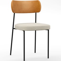 Kit 08 Cadeiras para Sala de Jantar Melina L02 Couríssimo Whisky Linho Champagne - Lyam Decor - 3