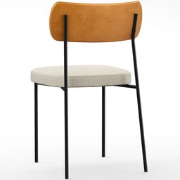 Kit 08 Cadeiras para Sala de Jantar Melina L02 Couríssimo Whisky Linho Champagne - Lyam Decor - 8