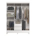 Ver imagem 2 de Guarda-roupa Solteiro Lux 6 Portas 2 Gavetas Branco - Pnr Móveis