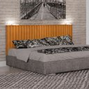 Ver imagem 4 de Painel Cabeceira Casal Milano Ripado Cinamomo - Leifer