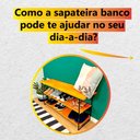 Ver imagem 6 de Sapateira Banco Industrial de Ferro e Madeira Tabaco e Preto