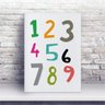Placa MDF números grandes e coloridos - 1