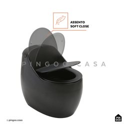 Vaso Sanitário Monobloco Caixa Acoplada Privada Aquarela Pingoo.casa - Preto Fosco - 4