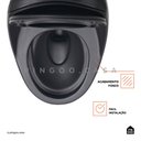 Ver imagem 3 de Vaso Sanitário Monobloco Caixa Acoplada Privada Aquarela Pingoo.casa - Preto Fosco