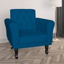 Ver imagem 3 de Poltrona Decorativa Classic Capitonê Suede Azul Royal