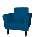 Ver imagem 1 de Poltrona Decorativa Classic Capitonê Suede Azul Royal
