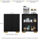 Ver imagem 4 de Aparador Buffet 2 Portas com Pés Quadrados Veneza Multimóveis V3610 Preto/Natural
