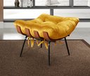 Ver imagem 2 de Puff Costela Base Fixa Para Sala De Estar, Quarto - Veludo Amarelo