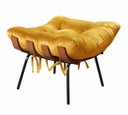 Ver imagem 1 de Puff Costela Base Fixa Para Sala De Estar, Quarto - Veludo Amarelo