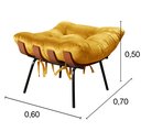 Ver imagem 3 de Puff Costela Base Fixa Para Sala De Estar, Quarto - Veludo Amarelo