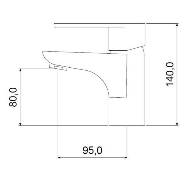 Misturador Monocomando para Lavatório de Mesa, Meber 2875 C 78, Cromado - 2