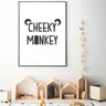 Quadro infantil decoração quarto Macaco Preto Branco P&B - 1
